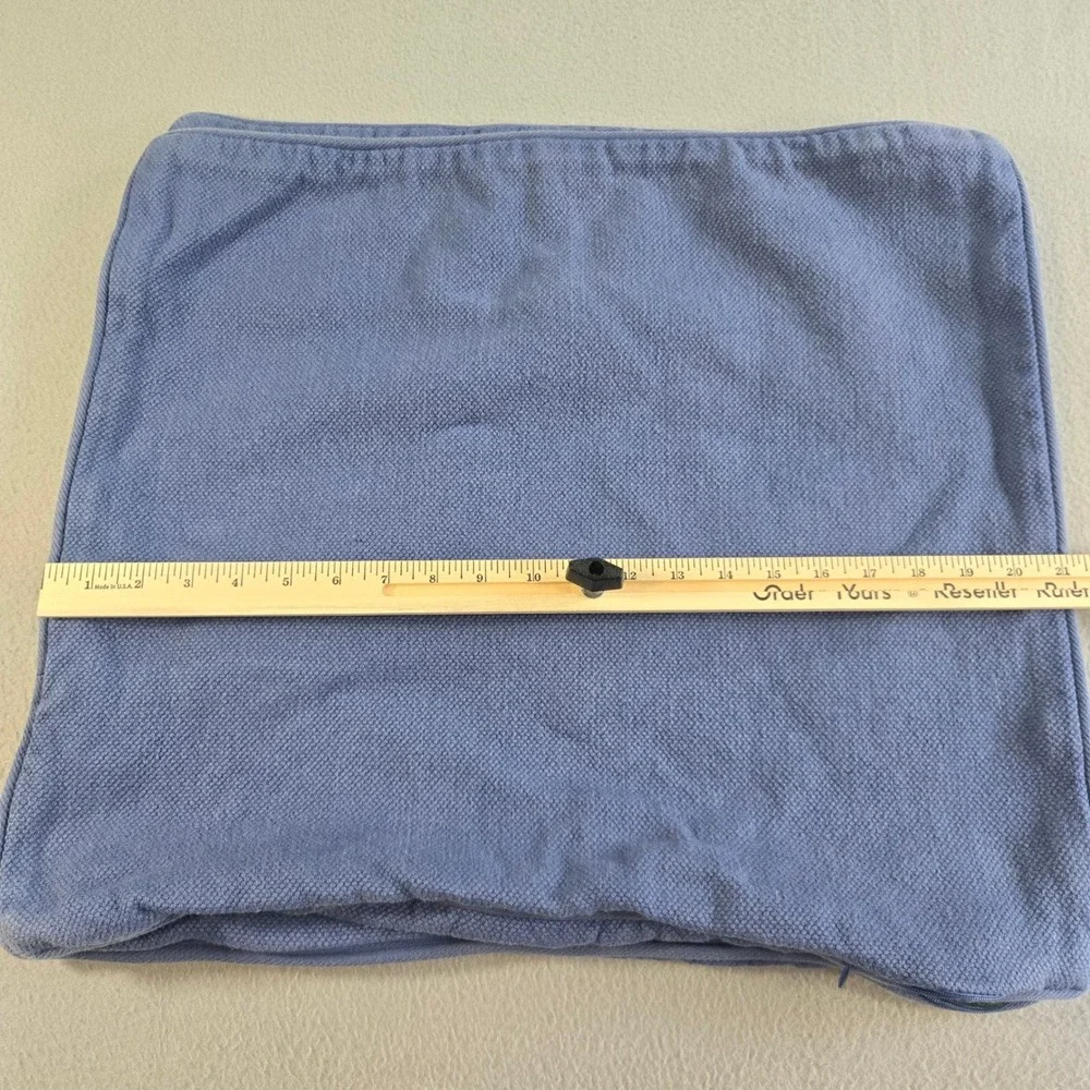 Ralph Lauren Pillow Sham Unisex 18x18 Blue Cotton Pique RL Monogram Set of 2